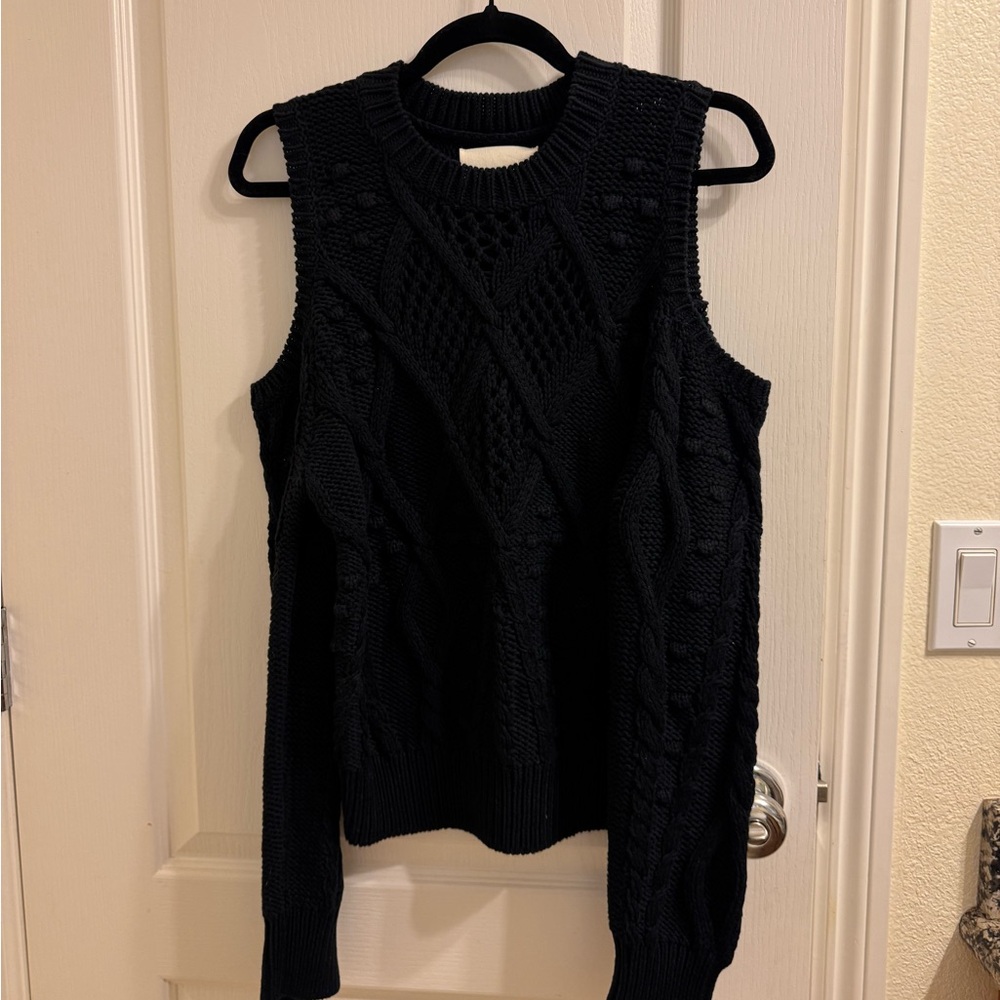 never worn/ still with tag! black cable knit sweater size small